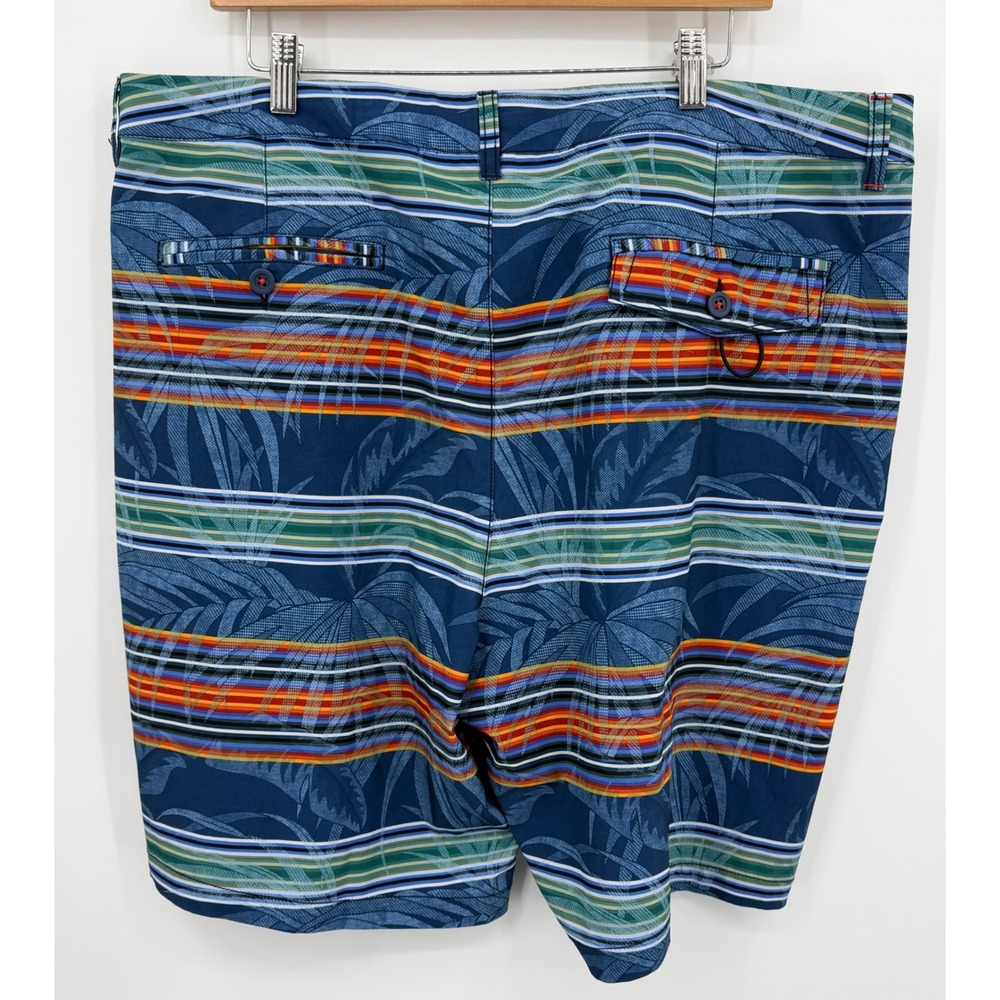 Tommy Bahama Board Shorts Mens 40 Blue Striped Palm Print Swim Trunks‎ Beach